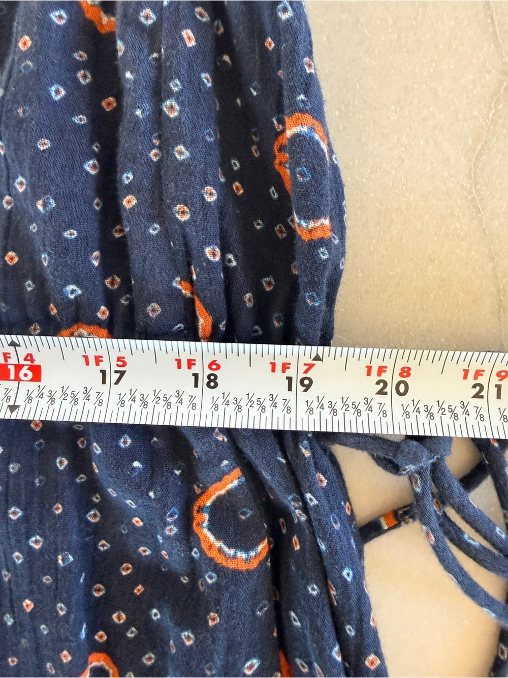 Apiece Apart Daphne Dress in Shibori Dot Midi Navy Blue Orange Womens Small - Picture 15 of 16